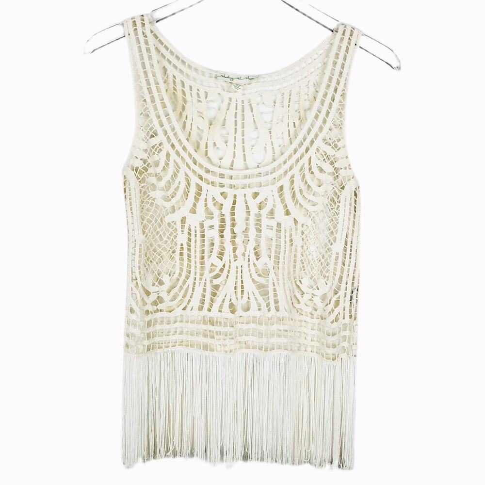 Staring At Stars Soutache Fringe Tank Sz S